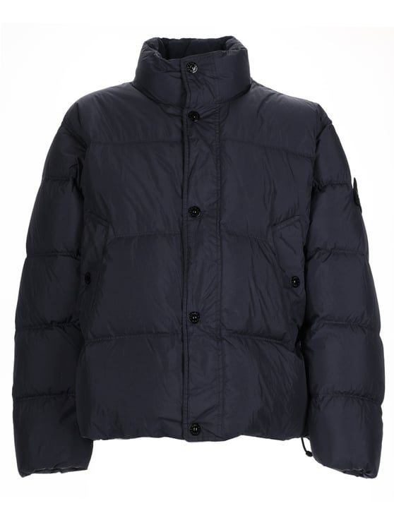 Stone Island Polyamide Horizontal Quilted Puffer Bomber Jacket