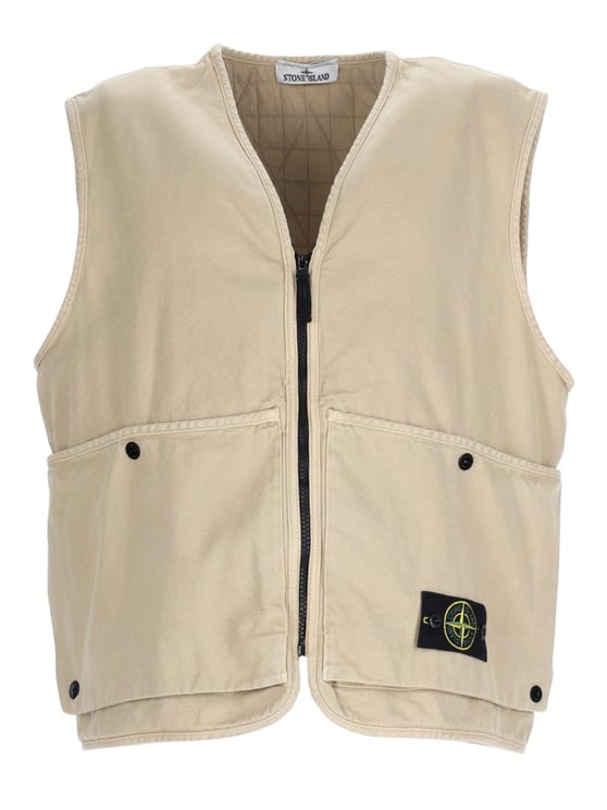Stone Island Oversized Quilted Lining Cotton Vest