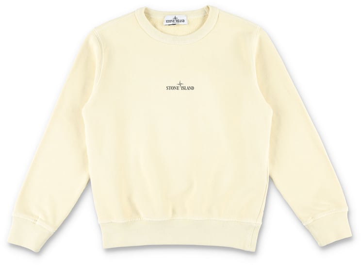 Stone Island Fleece Logo Back Bianco
