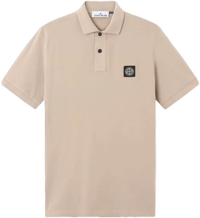 Stone Island Poloshirt van piquéstof (95% biologisch katoen / 5% elastaan) in de kleur Desert Sand.