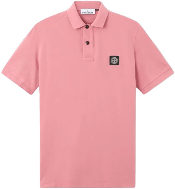 Stone Island Polo shirt van 95% biologisch katoen / 5% elastaan ​​piqué oleander
