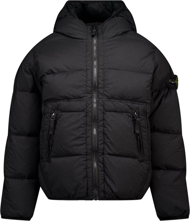 Stone Island Junior Stone Island Kinder Jongens Winterjas In Zwart