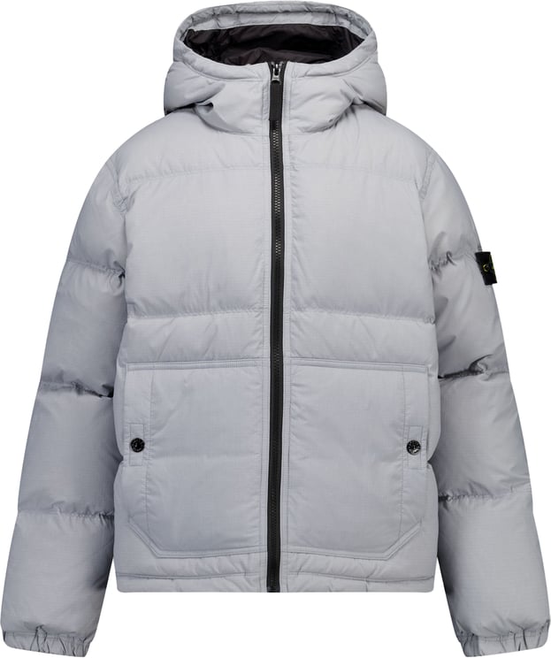 Stone Island Junior Stone Island Kinder Jongens Winterjas In Licht Grijs