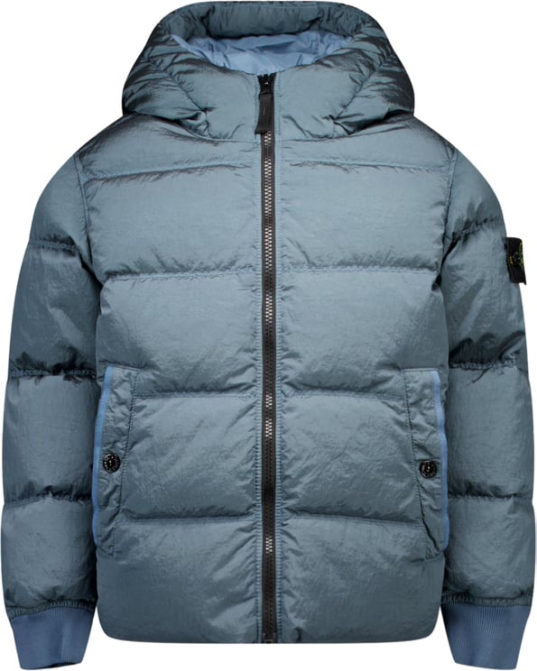 Stone Island Junior Stone Island Kinder Jongens Winterjas In Blauw