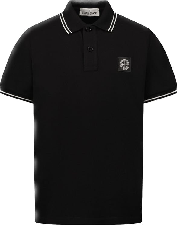 Stone Island Junior Stone Island Kinder Jongens Polo Zwart
