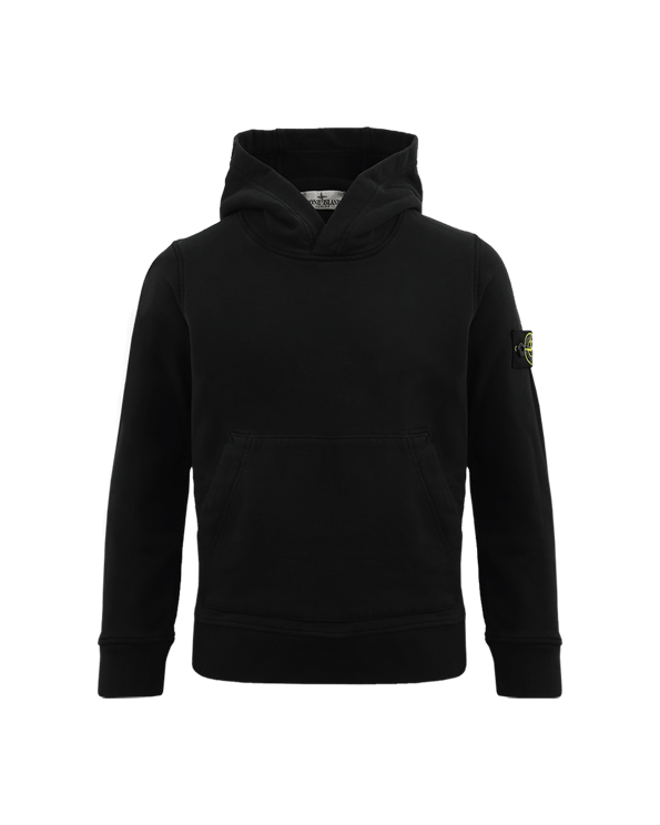 Stone Island Junior Kids Logo-Patch Hoodie Zwart