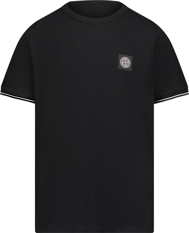 Stone Island Junior Stone Island Kinder Jongens T-Shirt In Zwart