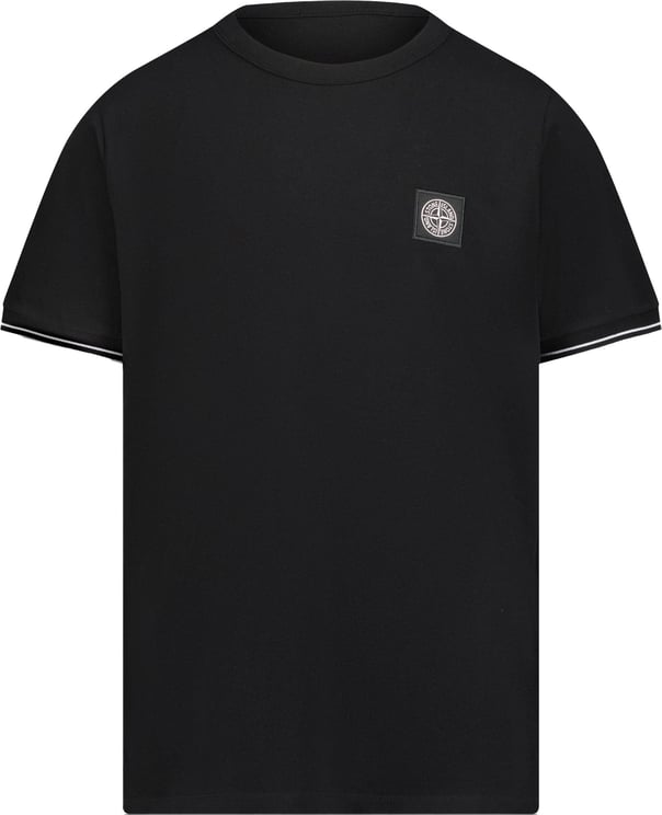 Stone Island Junior Stone Island Kinder Jongens T-Shirt In Zwart