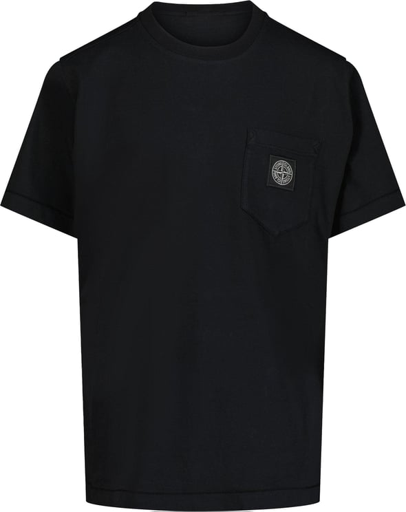 Stone Island Junior Stone Island Kinder Jongens T-Shirt In Zwart