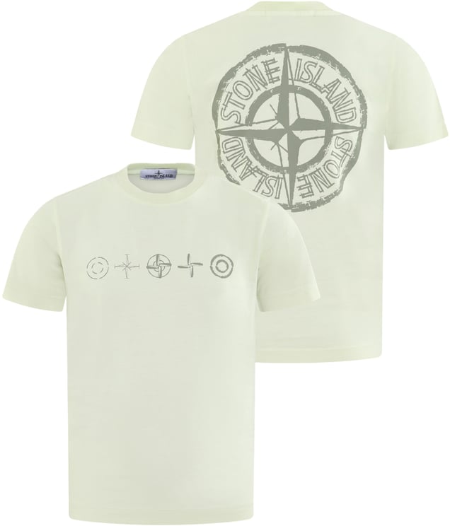 Stone Island Junior Kids Logoprint T-Shirt Geel