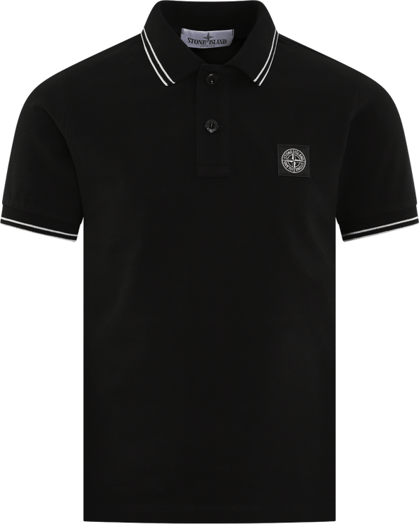 Stone Island Junior Kids Compass Logo Polo Zwart