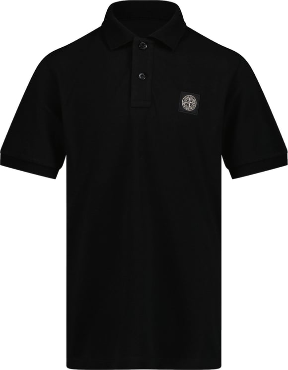 Stone Island Junior Stone Island Kinder Jongens Polo In Zwart