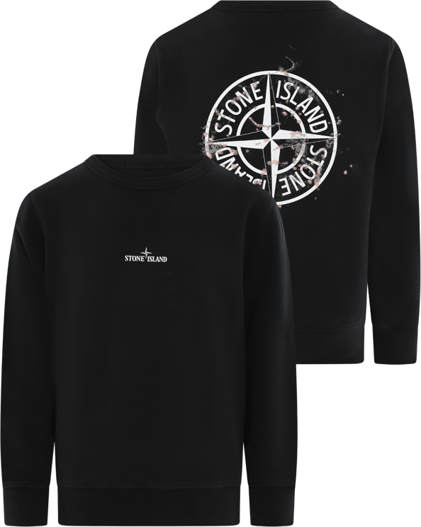 Stone Island Junior Kids Compasslogo Sweater Zwart