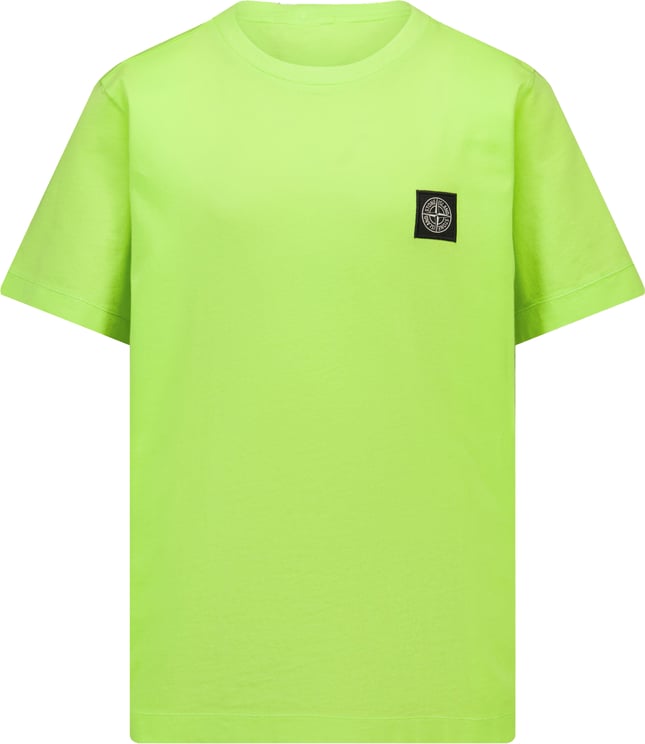 Stone Island Junior Stone Island Kinder Jongens T-Shirt In Lime