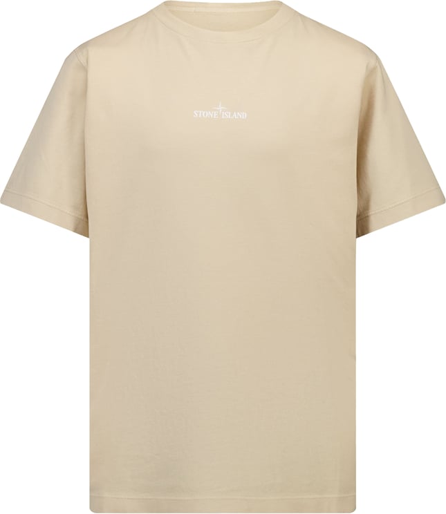 Stone Island Junior Stone Island Kinder Jongens T-Shirt In Beige