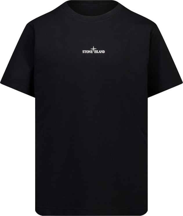 Stone Island Junior Stone Island Kinder Jongens T-Shirt In Zwart