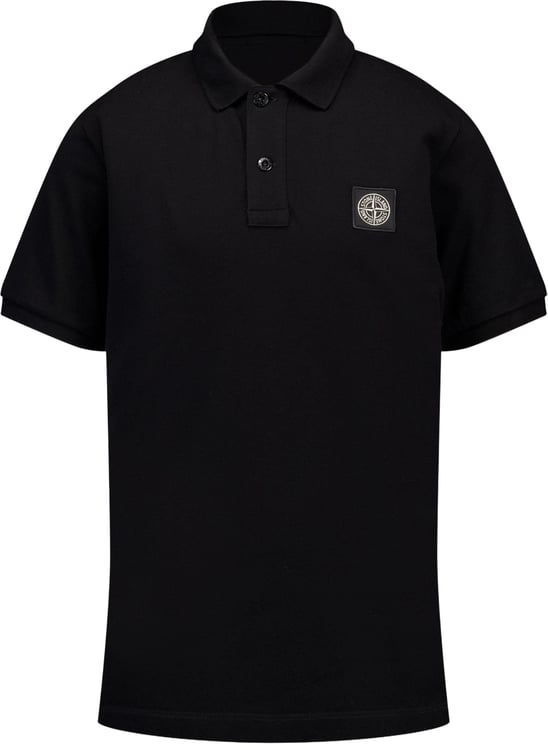 Stone Island Junior Stone Island Kinder Jongens Polo In Zwart