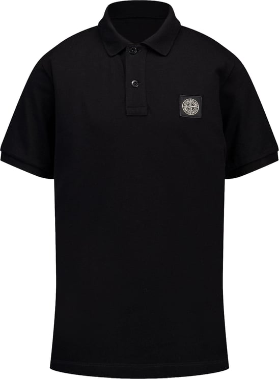Stone Island Junior Stone Island Kinder Jongens Polo In Zwart