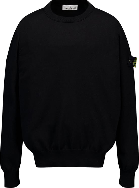 Stone Island Junior Stone Island Kinder Jongens Trui In Zwart