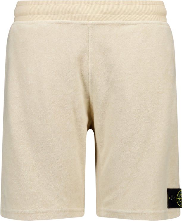 Stone Island Junior Stone Island Kinder Jongens Shorts In Off White