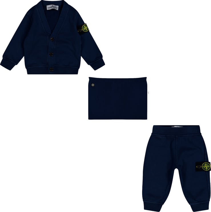 Stone Island Junior Stone Island Baby Jongens Setje In Navy