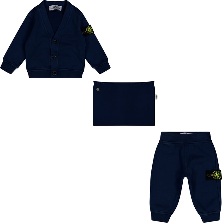 Stone Island Junior Stone Island Baby Jongens Setje In Navy