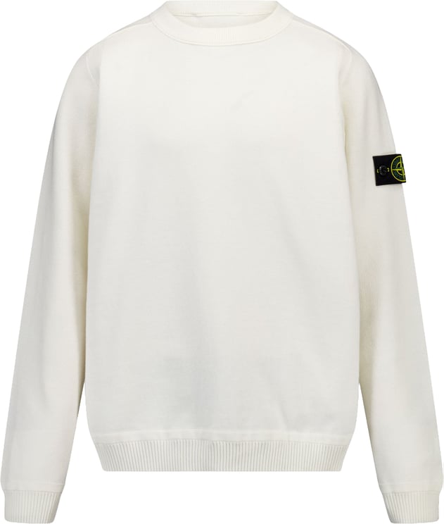 Stone Island Junior Stone Island Kinder Jongens Trui In Wit