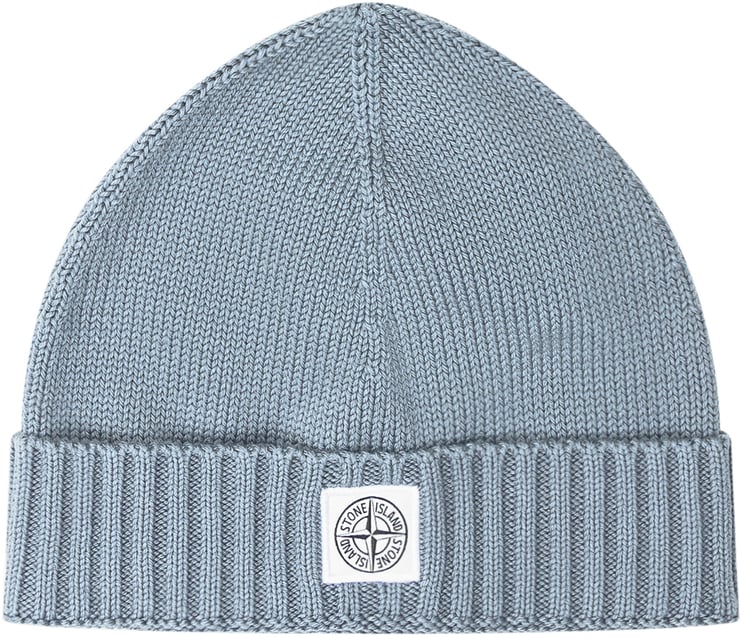 Stone Island Stone Island Berretto in Maglia Azzurro