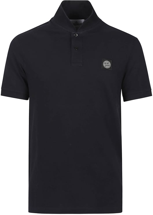 Stone Island Short Sleeve Slim Fit Polo Shirt Blue