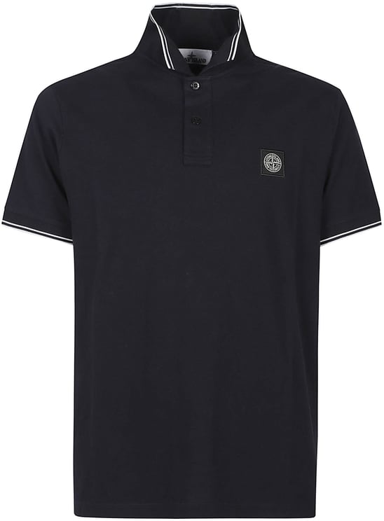 Stone Island Short Sleeve Slim Fit Polo Shirt Blue