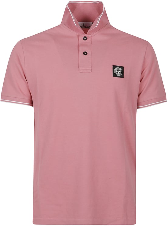 Stone Island Short Sleeve Slim Fit Polo Shirt Pink