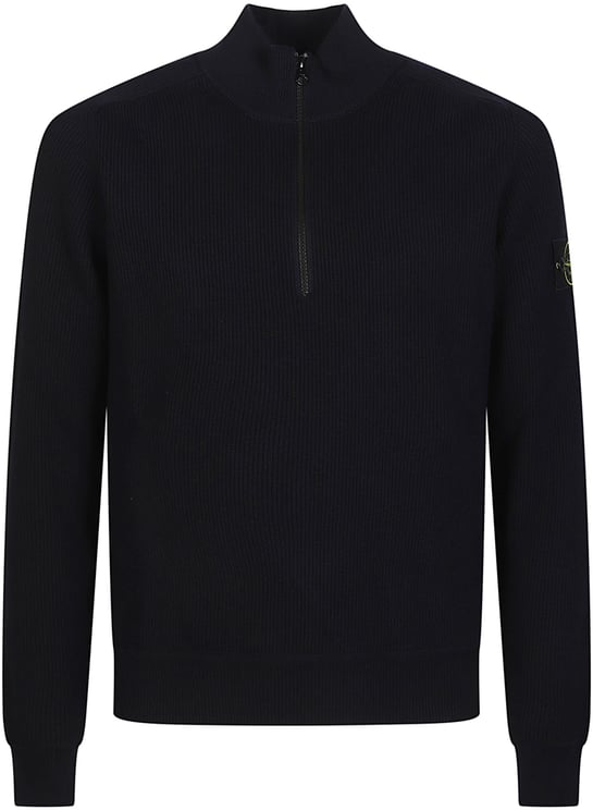 Stone Island Basic Half Zip Sweater Blue