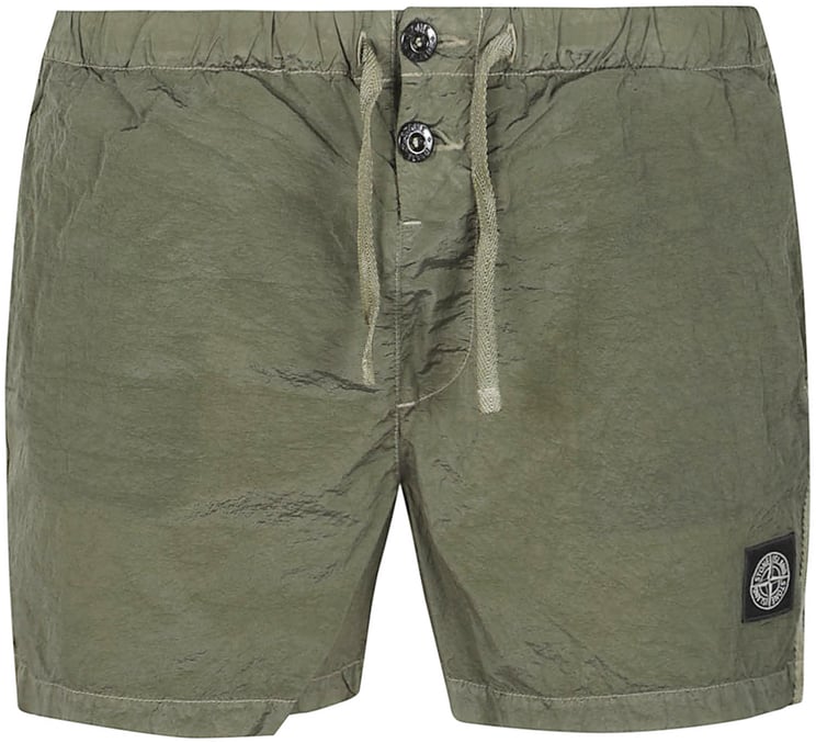 Stone Island Logo Patch Swim Short Green