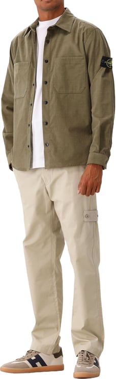 Stone Island Stone Island Overshirt Groen Corduroy