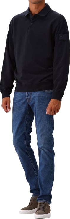 Stone Island Stone Island Polo Sweater Blauw Ghost