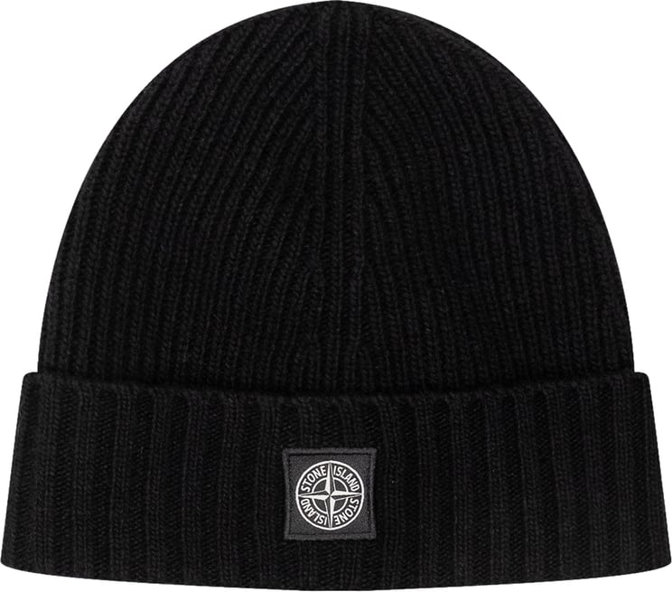 Stone Island Berretto a Coste con Risvolto