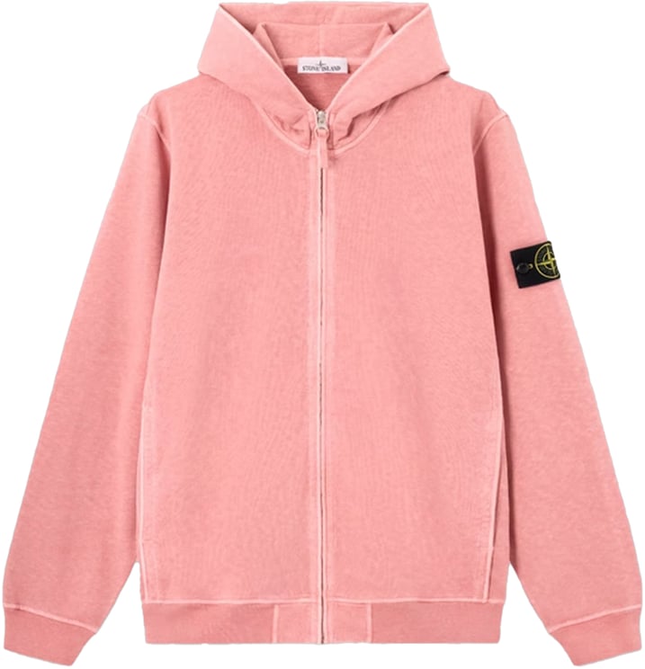 Stone Island OLD' EFFECT MALFILÉ FLEECE HOODIE TRUI OLEANDER