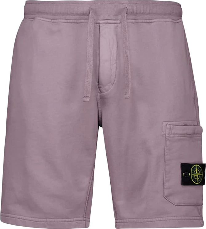 Stone Island Biologische katoenen fleece shorts paarsgrijs
