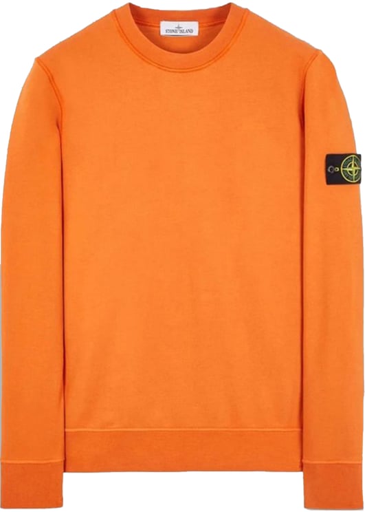 Stone Island Sweatshirt van biologisch katoen fleece in de kleur mandarijn