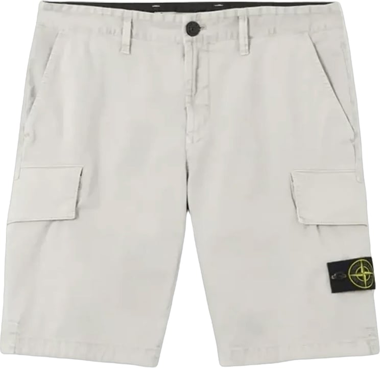 Stone Island Biologisch katoenen stretch short met gebroken twill, parelgrijs