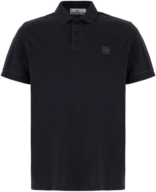 Stone Island Stone Island Midnight blue piquet polo shirt