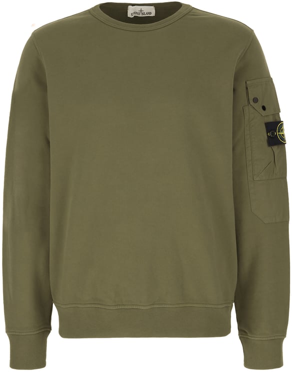 Stone Island Stone Island Military green cotton sweatshirt