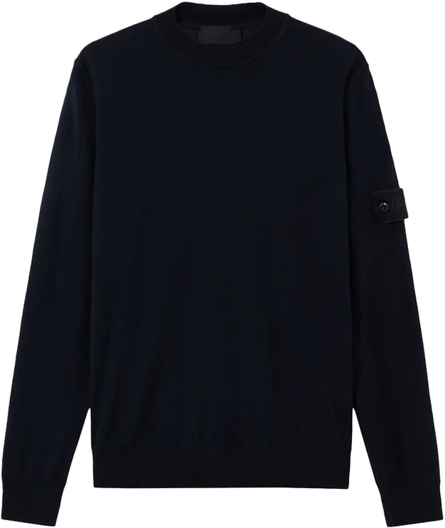 Stone Island SI GHOST LIGHT PURE RWS WOOL CREW NECK NAVY BLUE