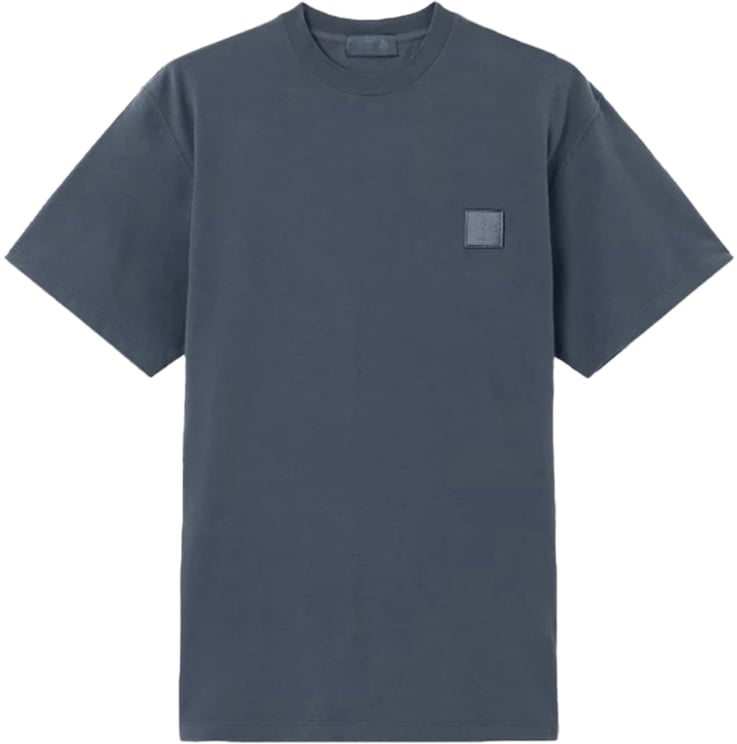 Stone Island SI GHOST T-SHIRT VAN BIOLOGISCH KATOENEN JERSEY CREPE, LEIGRISCH BLAUW