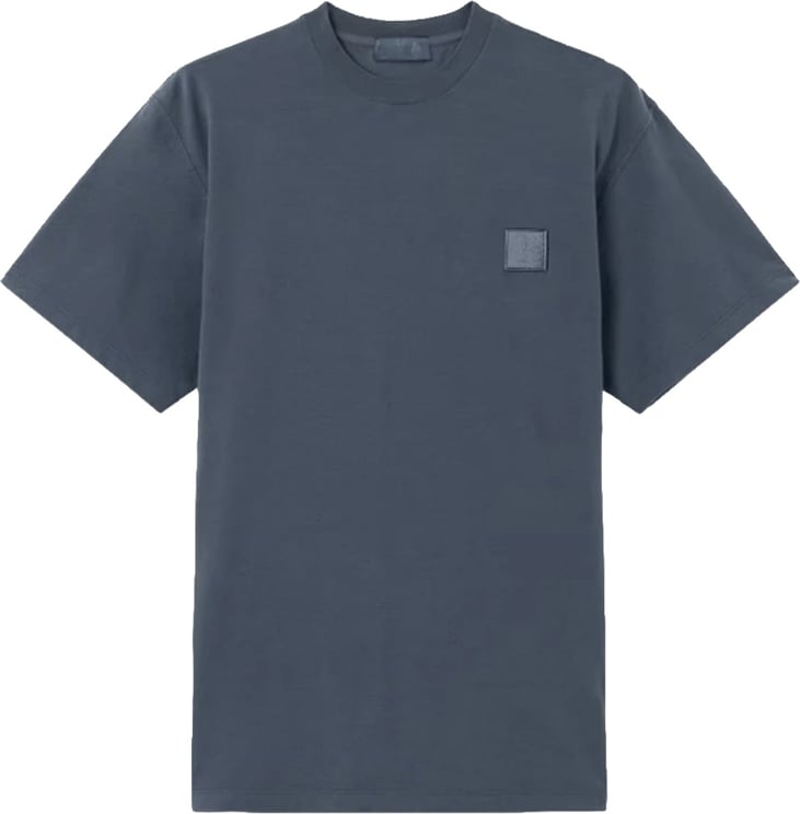 Stone Island SI GHOST T-SHIRT VAN BIOLOGISCH KATOENEN JERSEY CREPE, LEIGRISCH BLAUW