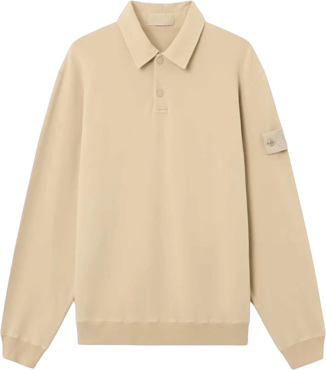Stone Island ORGANIC COTTON STRETCH FLEECE GHOST POLO SWEATER