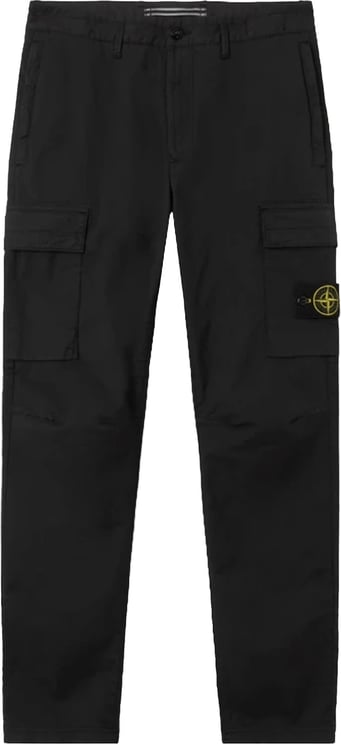 Stone Island Stretch biologische katoenen twill broek zwart