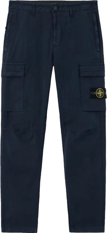 Stone Island Stretchbroek van biologisch katoenen twill, marineblauw.