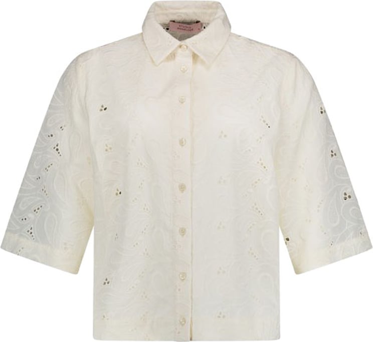 Studio Anneloes STUDIO ANNELOES - Nyra broderie blouse - 13870 - 1700 Ecru