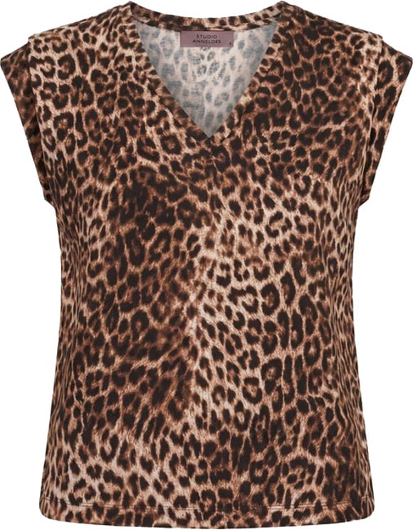 Studio Anneloes STUDIO ANNELOES - Leone leopard vneck top - 13959 - 9997 Multi color